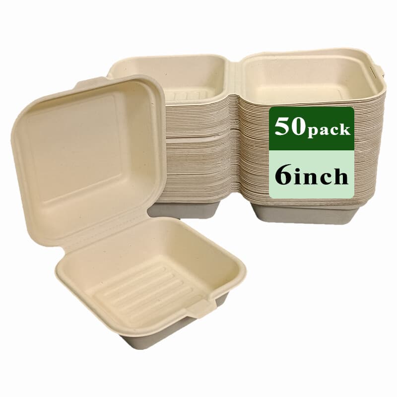 Ruibamboo Einweg-Bambusfaserschale 6 Zoll 50er-Pack