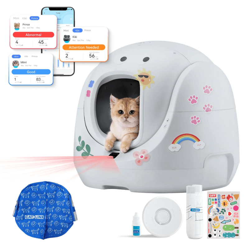 Catlink SE Baymax automatische selbstreinigende katzentoilette, 70 L extra-groß für mehrkatzenhaushalte, mit anti-klemmsicherheitsfunktion,
