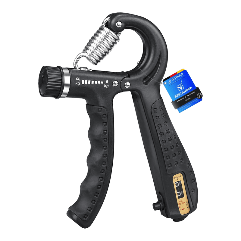 Grifema Handtrainer, Unterarmtrainer, Handgrifftrainer mit Zähler, Einstellbarer Widerstand 5-60kg, für Muskelaufbau und Verletzungsrehabilitation