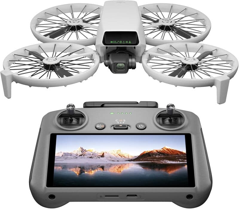 DJI Flip mit RC 2 Display-Fernsteuerung, Follow-Me-Drohne mit 4K-UHD-Kamera für Erwachsene, unter 249 g, 3-Achsen-Gimbal-Stabilisierung, 13 km