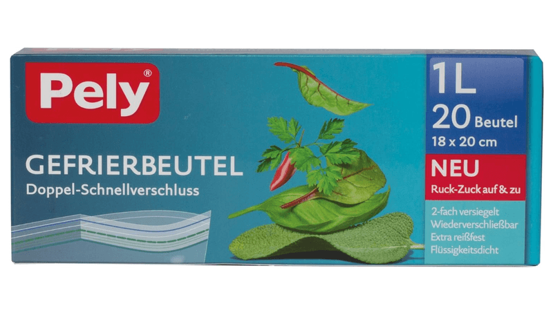 Pely Gefrierbeutel 1ltr. mit Doppel-Schnellverschl 20 Bt