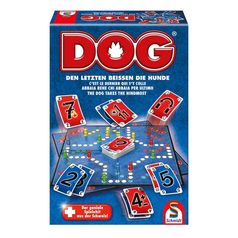 Schmidt Spiele DOG, den letzten beißen die Hunde, Familienspiel, für 2 bis 6 Spieler