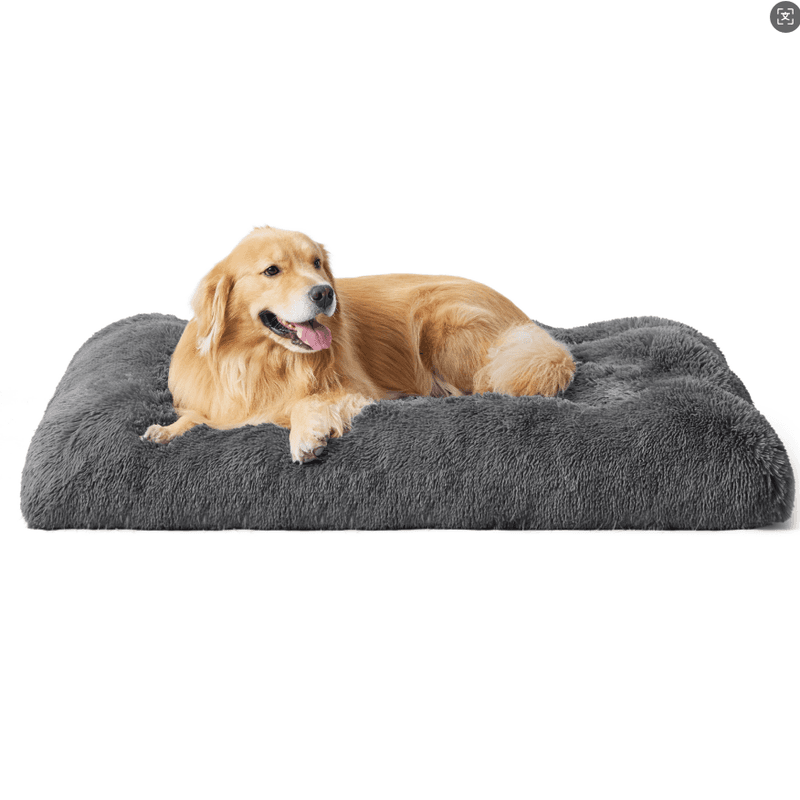BEDSURE Haustiermatte, einfarbiges Plüsch-Käfigpad für Hunde, Titangrau, 119 x 74 cm, XXL