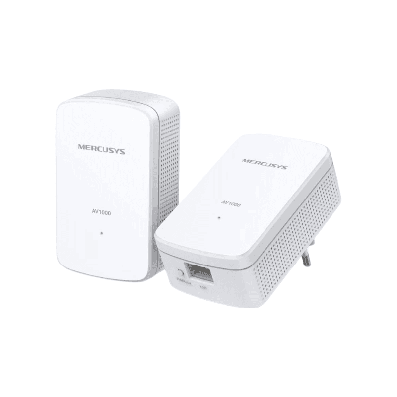 Mercusys Powerline Adapter MP500 KIT, 1000 Mbit/s HomePlug AV2, Gigabit Port, Plug & Play, Ohne WLAN
