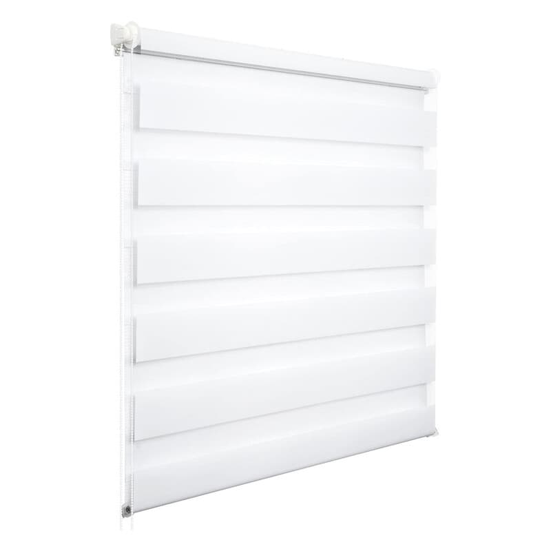 WOLTU Doppelrollo Klemmfix ohne Bohren Weiß B110 x H130 cm, Duo-Rollo lichtdurchlässig Fensterrollo zur Innenverdunkelung, Zebra-Rollo mit Kette -