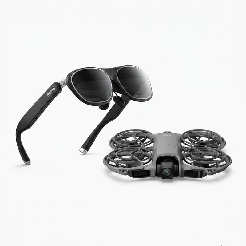 DJI Neo 2 + Rokid Max 2 AR-Brillen-Bundle | 4K-Drohne für Einsteiger mit Handflächensteuerung & 215" Micro-OLED-Display | FPV-Flugerlebnis |