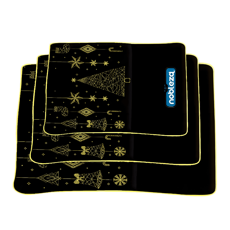 NOBLEZA 3-teiliges Set mit Weihnachts-Print-Haustierbett