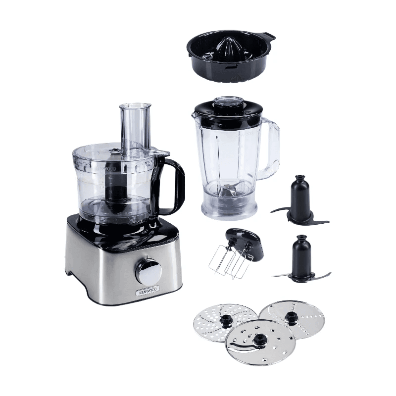 Kenwood MultiPro Compact FDM301SS – Kompakt-Küchenmaschine, 2,1 Liter, leistungsstarker Küchenhelfer mit Acryl-Mixaufsatz, Zitruspresse & weiterem