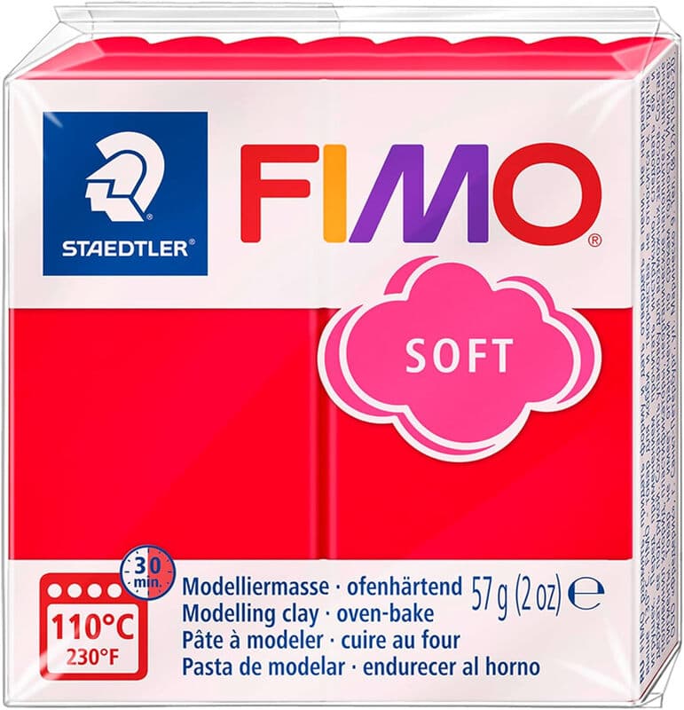 FIMO® weiche wärmehärtende Modelliermasse, 57 g Block, in Stücke portioniert, Indianrot