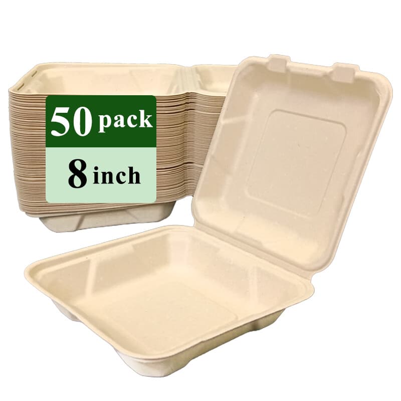 Ruibamboo Einweg-Bambusfaserschale 8 Zoll 50er-Pack