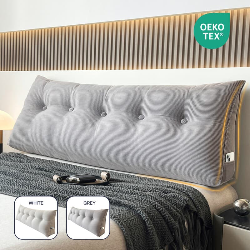 LeBonsoir Rückenstützkissen - Lesekissen für Bett und Sofa, Kissenkeil, Rückenstützkissen für die Wand, Sitzkissen, Wandkissen, waschbarer Bezug