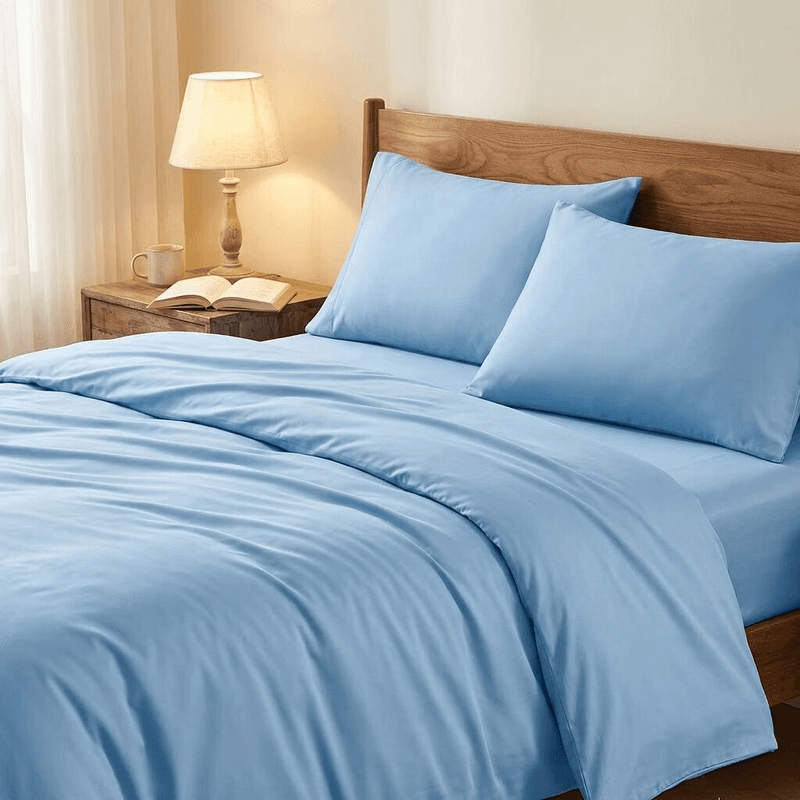 ochama Baumwolle Bettbezug – Bettwäsche-Set 3-teilig, einfarbiges Bettwäsche-Set für Doppelbett, weich, atmungsaktiv und hautfreundlich,