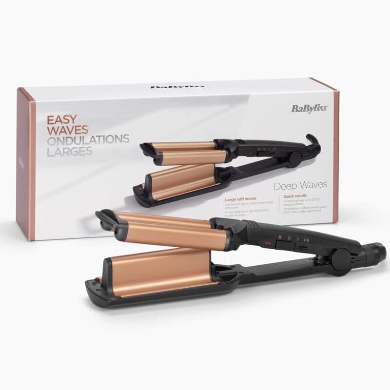 BaByliss W2447E Deep Waves Wellenstab – Keramik-Turmalin-Beschichtung, 3 Temperatureinstellungen (160 °C – 200 °C), Frizz-freie Beach Waves,