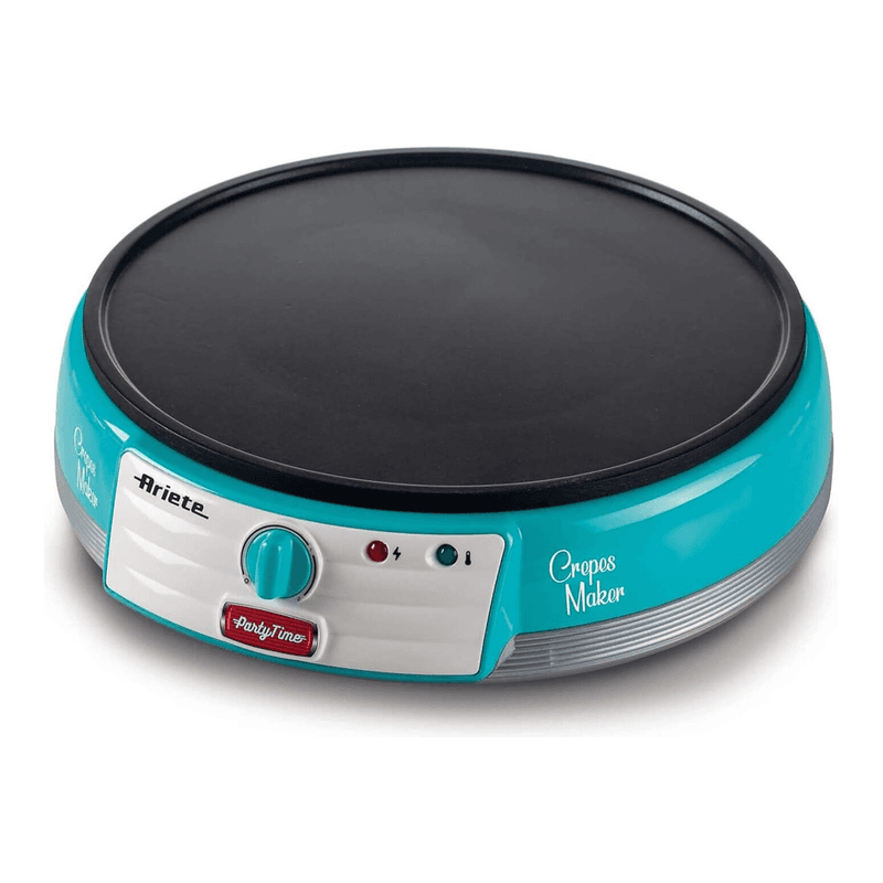 Ariete Party Time Serie Crêpe-Backgerät, 33 x 33 x 9,5 cm, 1000 W, 1 Stück, hellblau