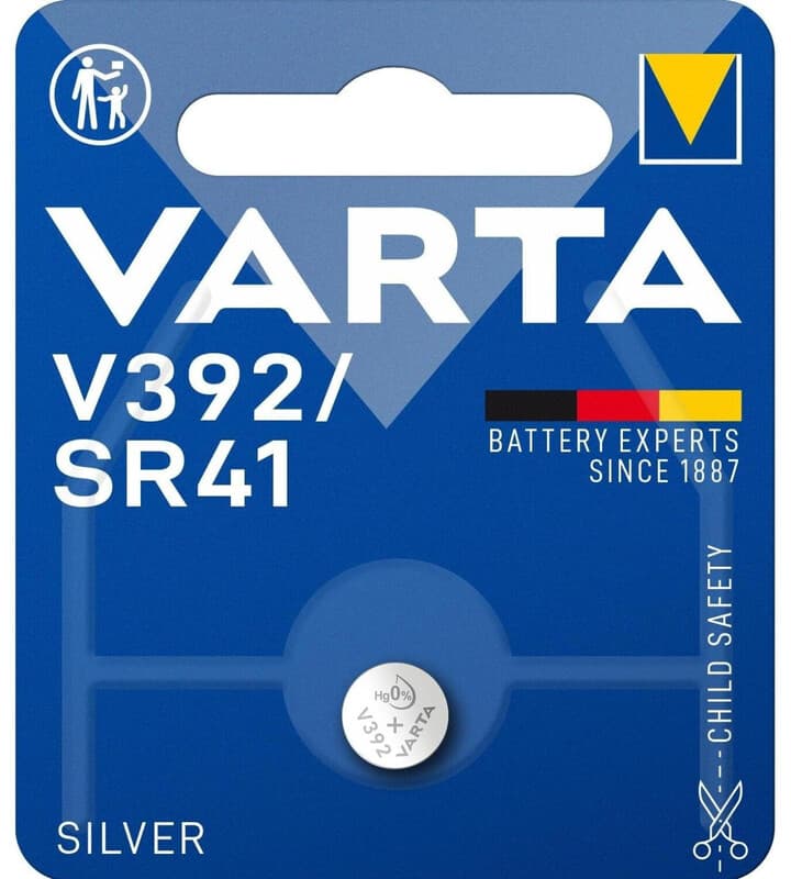 VARTA ELECTRONICS V392/SR41 Silberoxid-Knopfzelle - 1,55V - 1er-Pack - Für Präzisionsgeräte wie Uhren und Taschenrechner