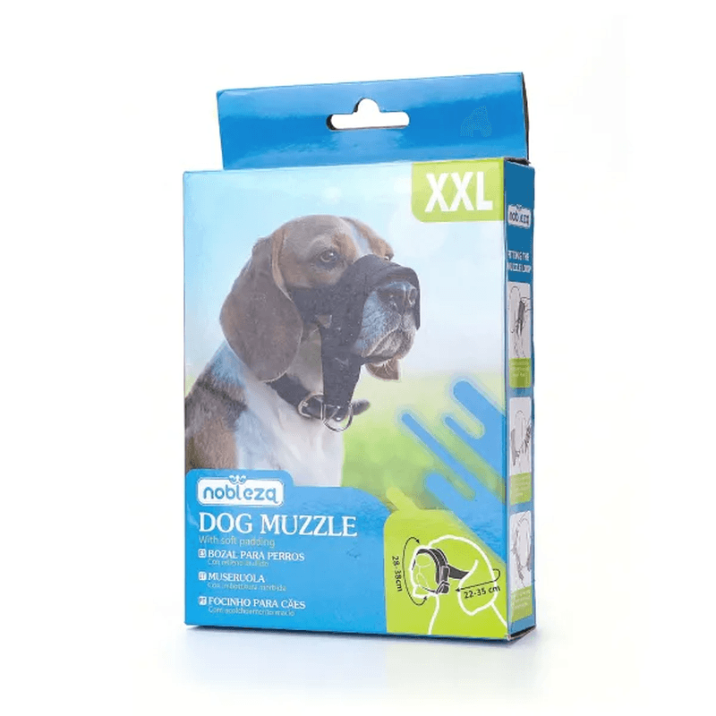 Nobleza Hunde-Maulkorb aus Nylon-Imitat, Breite 2,5 cm, Halsumfang 28-38 cm