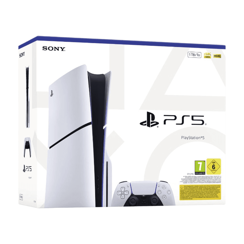 Sony Console PlayStation 5 Slim Standard avec Manette PS5 sans fil Dualsense - Blanc - Version EU