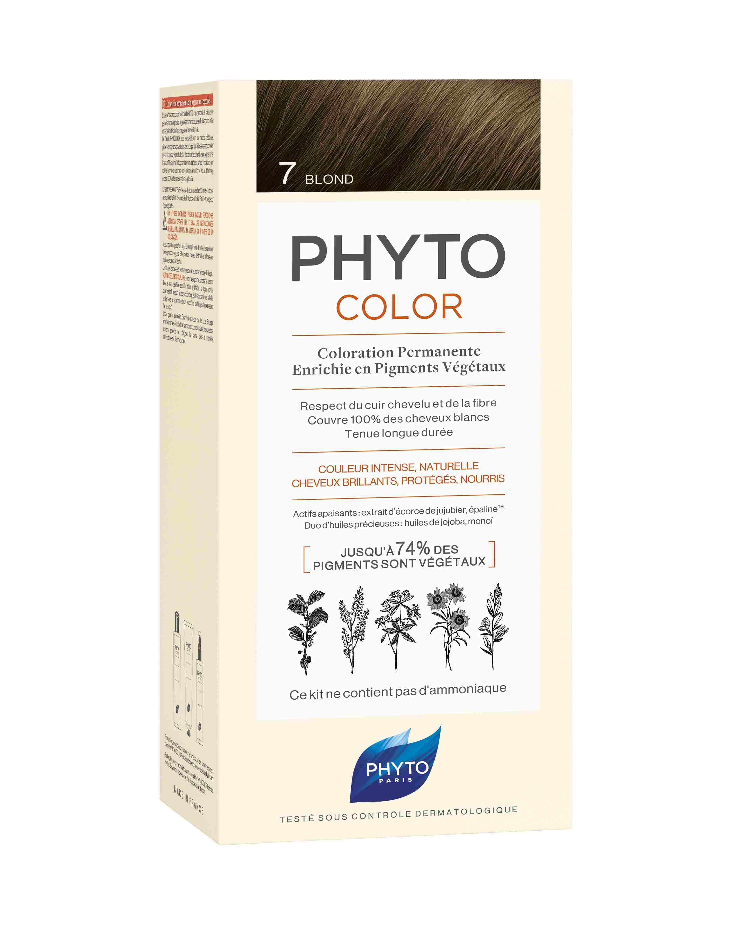 Phyto Haarverf color Permanent Color 7 Blond Pakket - 1 paquet