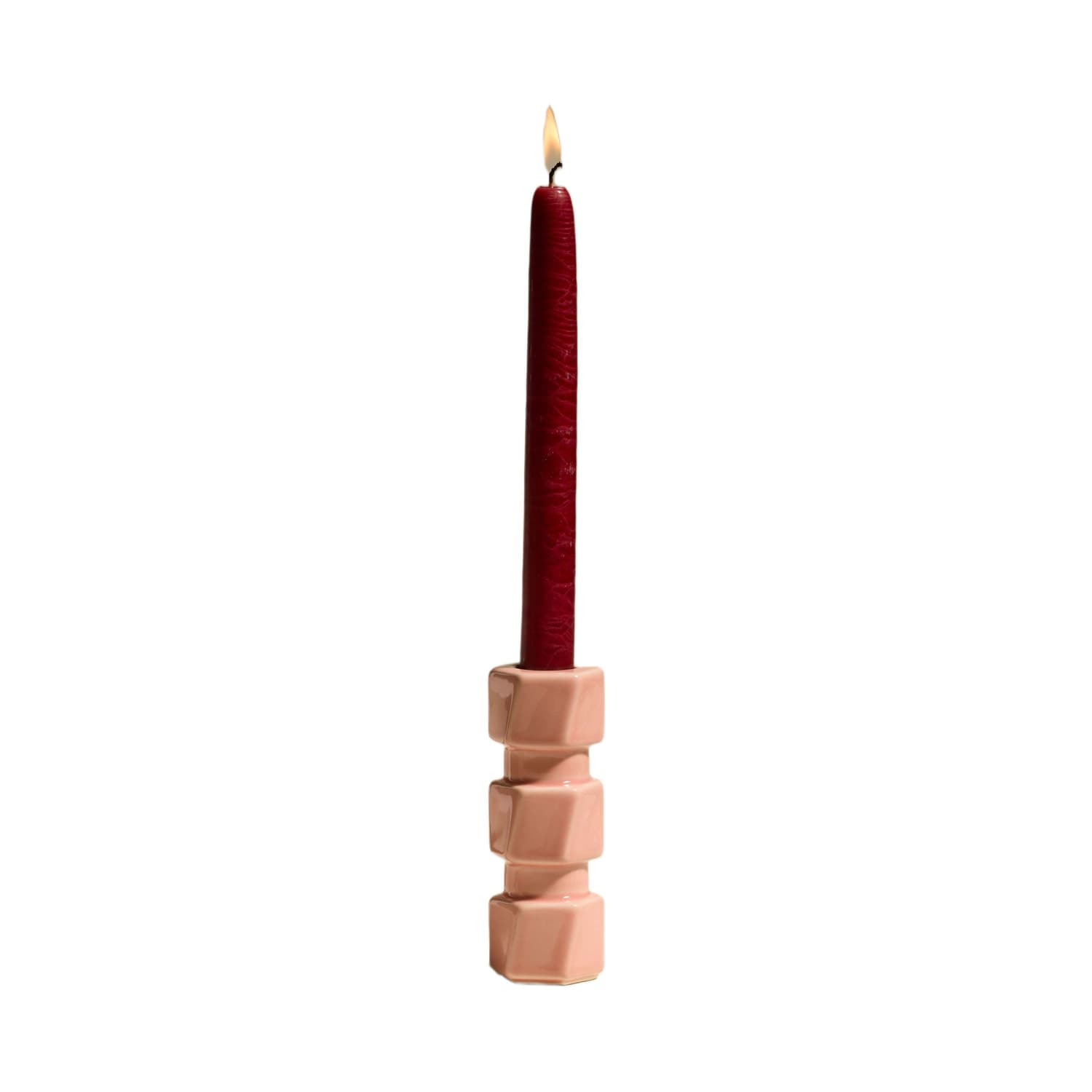 Maison Sarah Lavoine - Kerzenleuchter Colonna - Rosa - emaillierte Keramik - Designer Sarah Lavoine