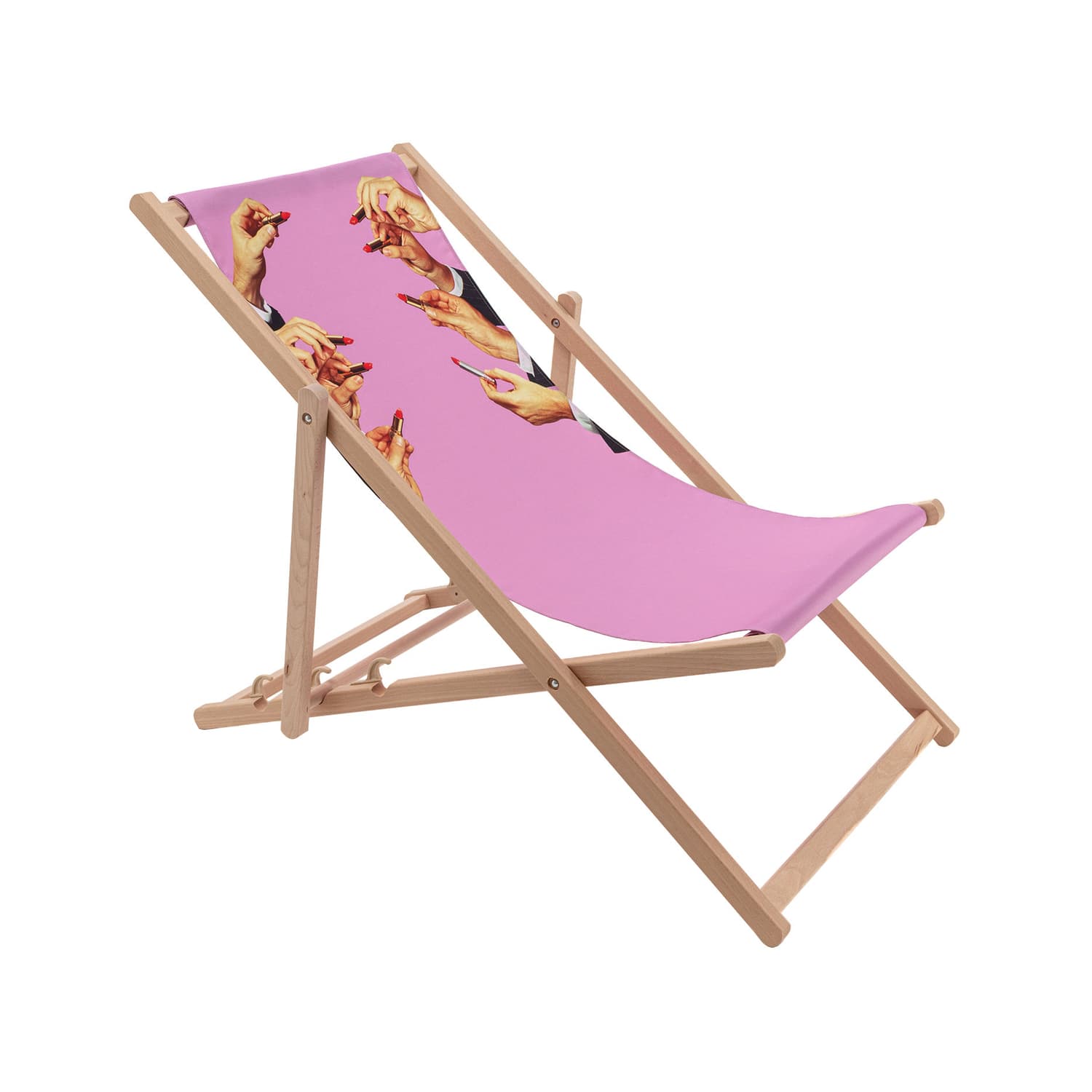 Seletti - Chaise longue pliable inclinable Toilet Paper - Multicolore - Hêtre massif - Designer Pierpaolo Ferrari