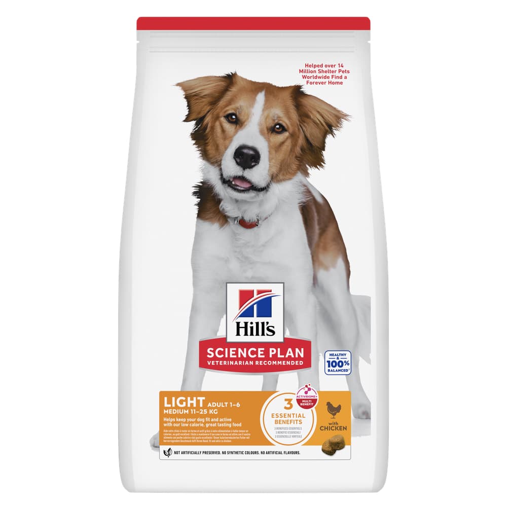 14kg Adult 1-6 Light Medium poulet Hill's Science Plan - Croquettes pour chien