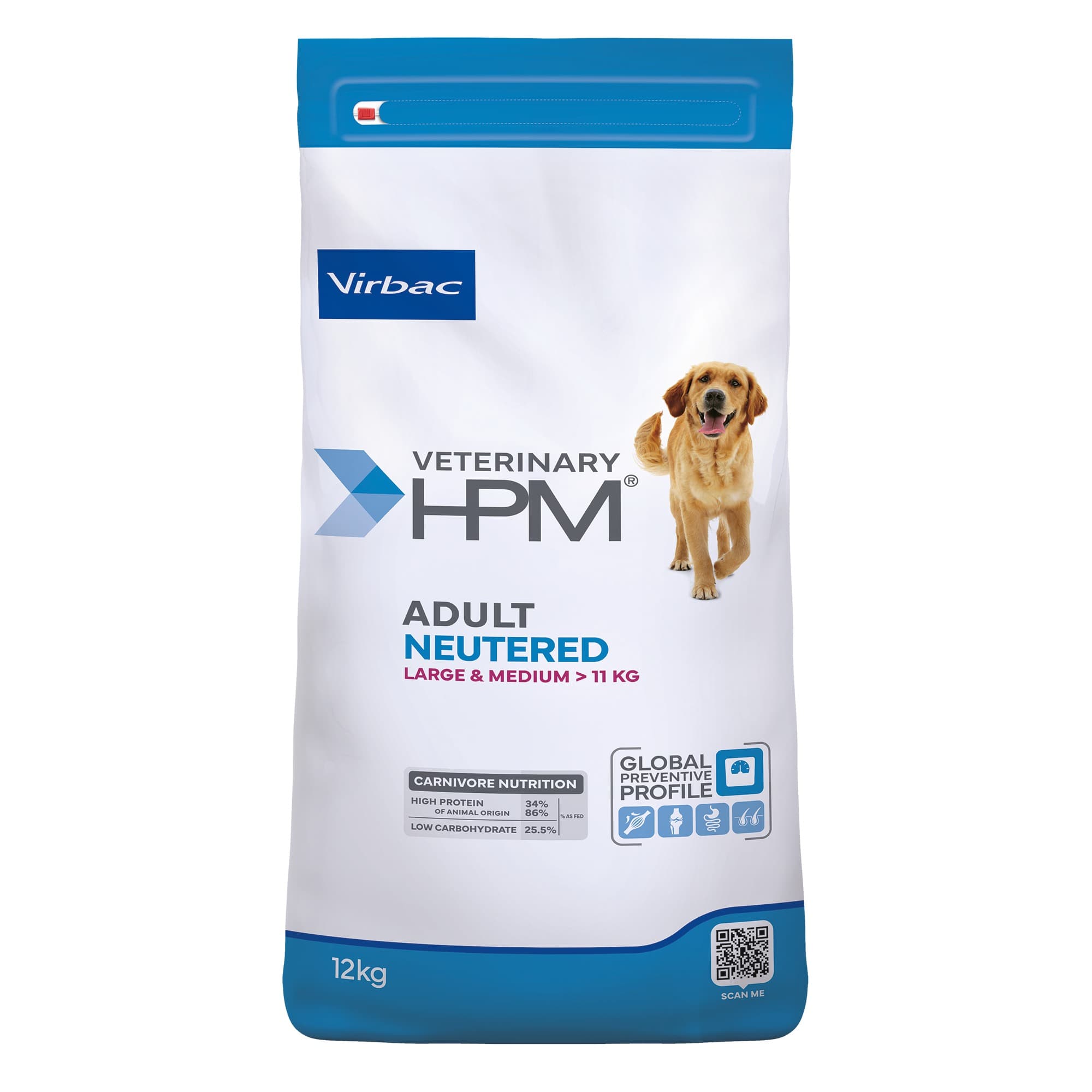 Virbac Veterinary HPM Adult Dog Neutered Large & Medium - 12 kg