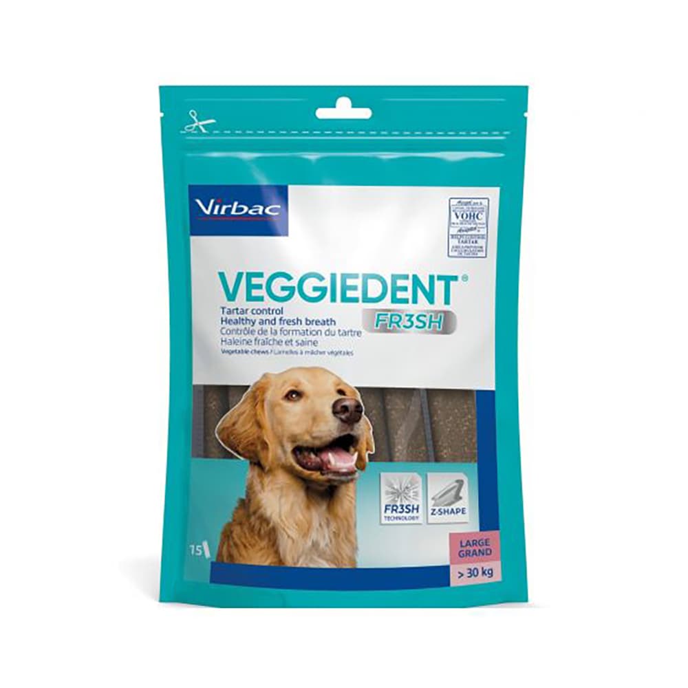 Virbac VEGGIEDENT Fresh pour chien - 15 x 35 g L pour les grands chiens (>30 kg)