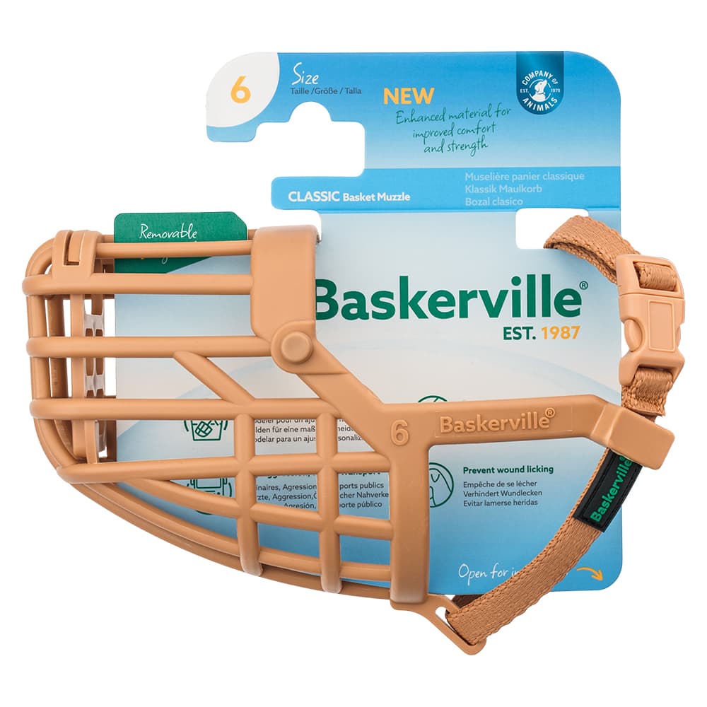 Muselière Baskerville classique beige taille 6, pour chien