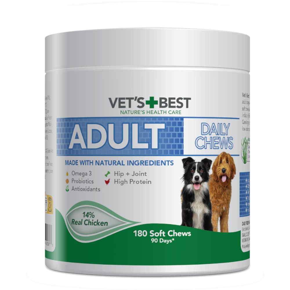 Vet’s Best Adult Daily Chews poulet pour chien - 400 g (180 bouchées à mâcher)
