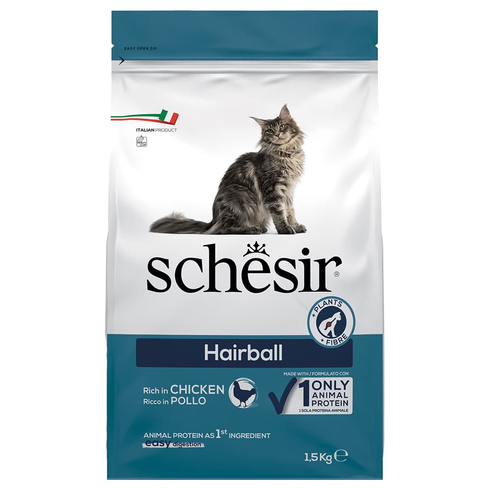 1,5kg Schesir Original Hairball poulet pour chat