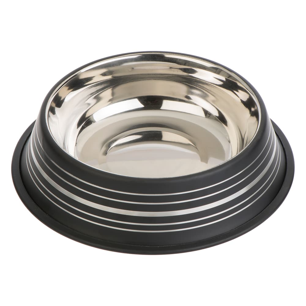 Gamelle pour chien Silver Line, noir mat - lot de 2 : capacité 200 mL, 15 cm de diamètre