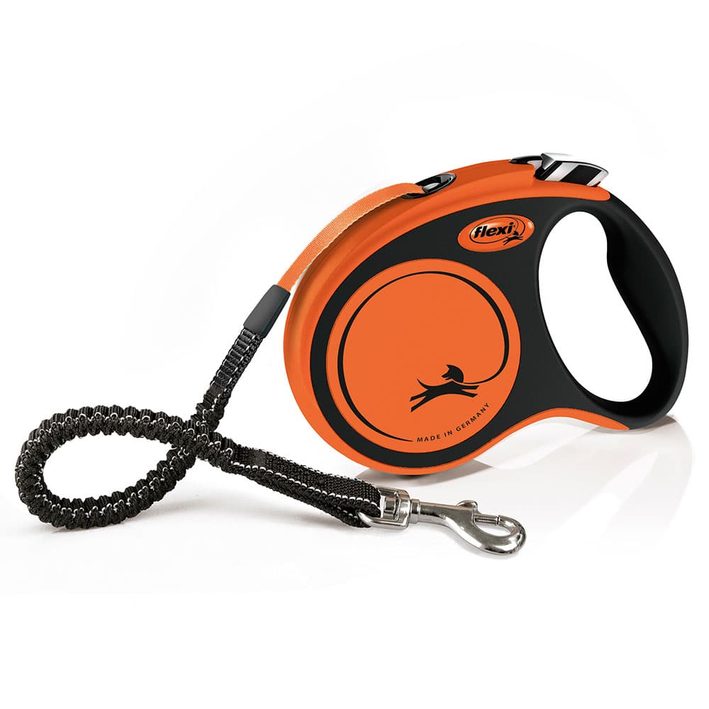 Laisse-sangle flexi Xtreme orange, 5m pour chien - taille S : jusqu'à 20kg