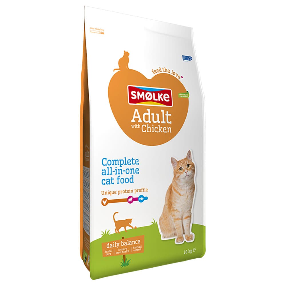 Smølke Adult poulet, riz pour chat - 10 kg