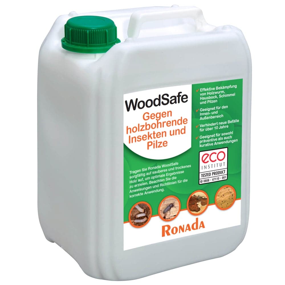 Ronada Woodsafe Gegen Holzbohrende Insekten Und Pilzbefall 5 Liter - Holzwurm bekämpfen - Für innen und außen