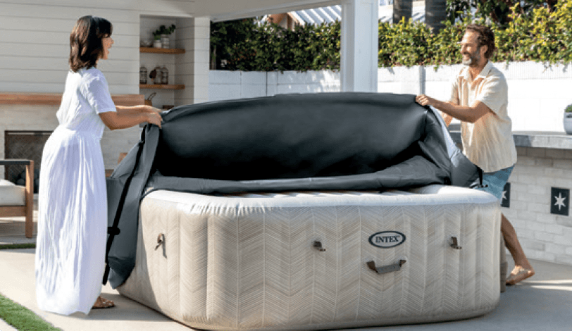 Intex energiebesparende beschermhoes - vierkant - 175 cm - 4 persoons spa