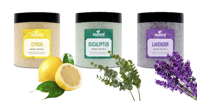 Aquatural Set Rafraîchissement Cristaux d'Arôme pour Spa, Hot tub et Bain 3 x 350 g
