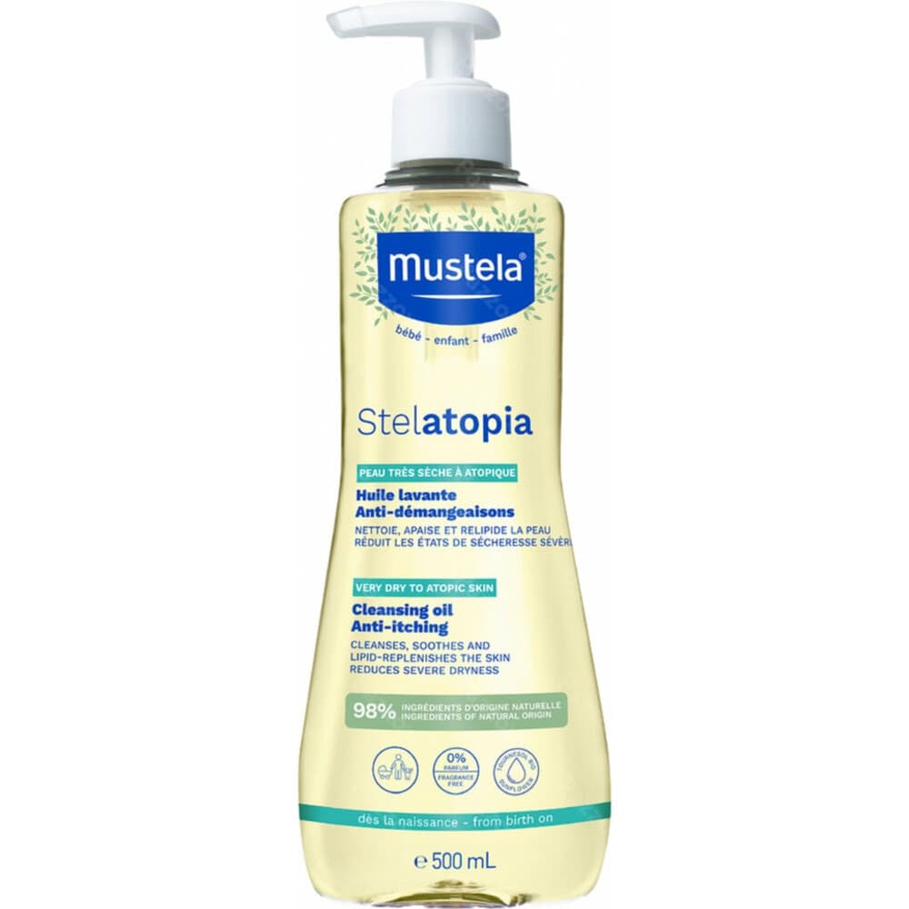 Mustela Stelatopia Reinigende Badolie Gevoelige Huid 500 ml