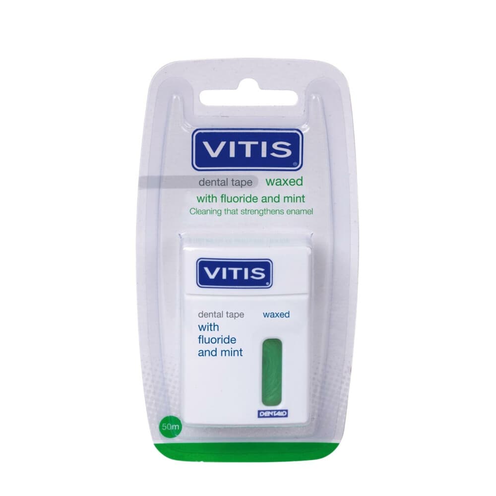 Vitis Waxed Dental Tape Fluoride & Mint 50 meter