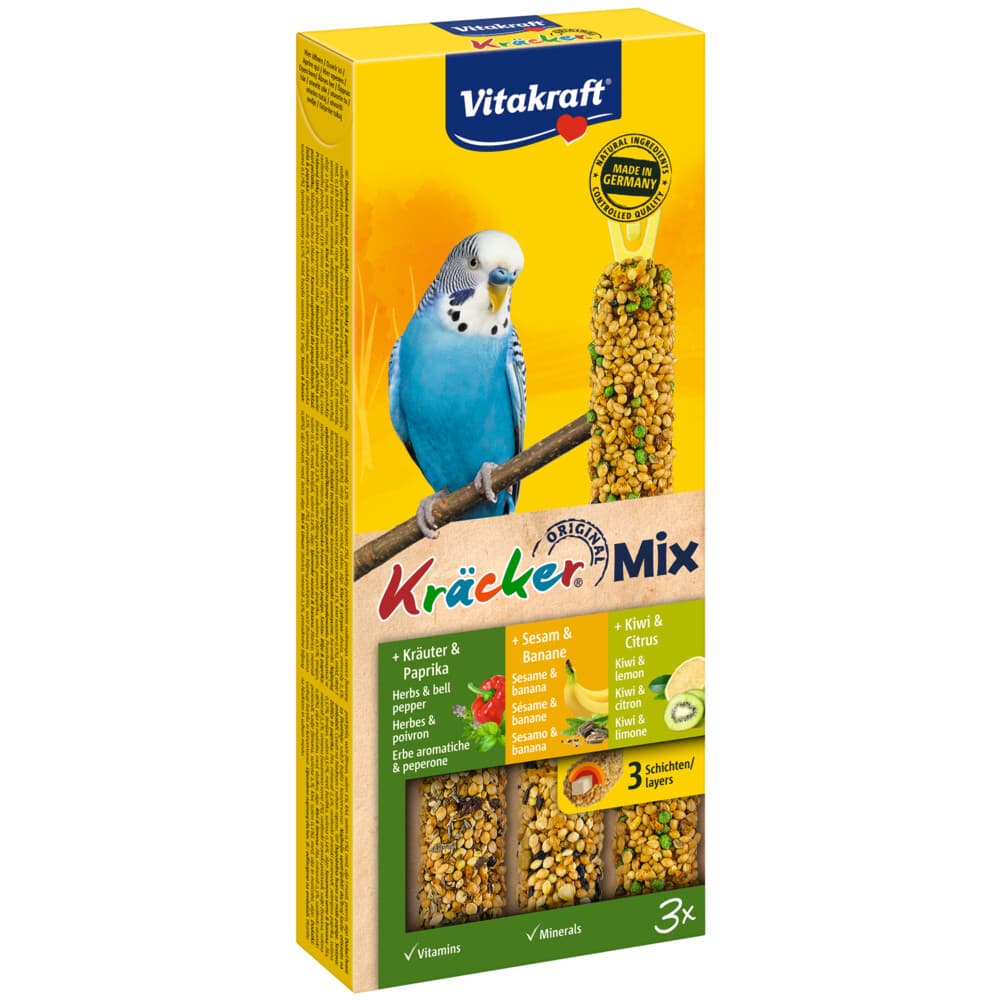 Vitakraft Parkiet Kracker Banaan-Kruiden-Kiwi 3 stuks