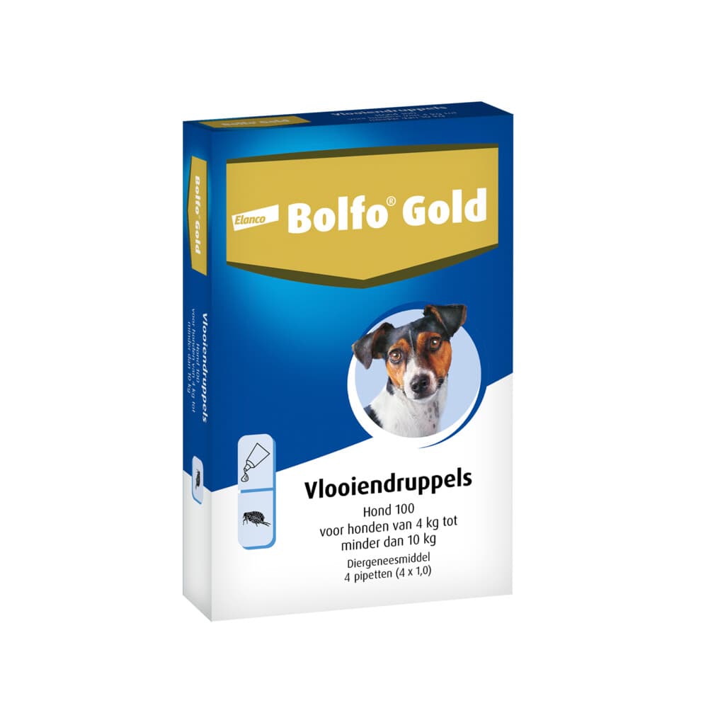 2x Bolfo Gold Anti Vlooiendruppels Hond 4 - 10 kg 4 pipetten