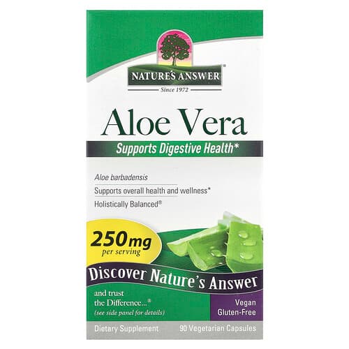 Nature's Answer, Aloë vera, 250 mg, 90 vegetarische capsules