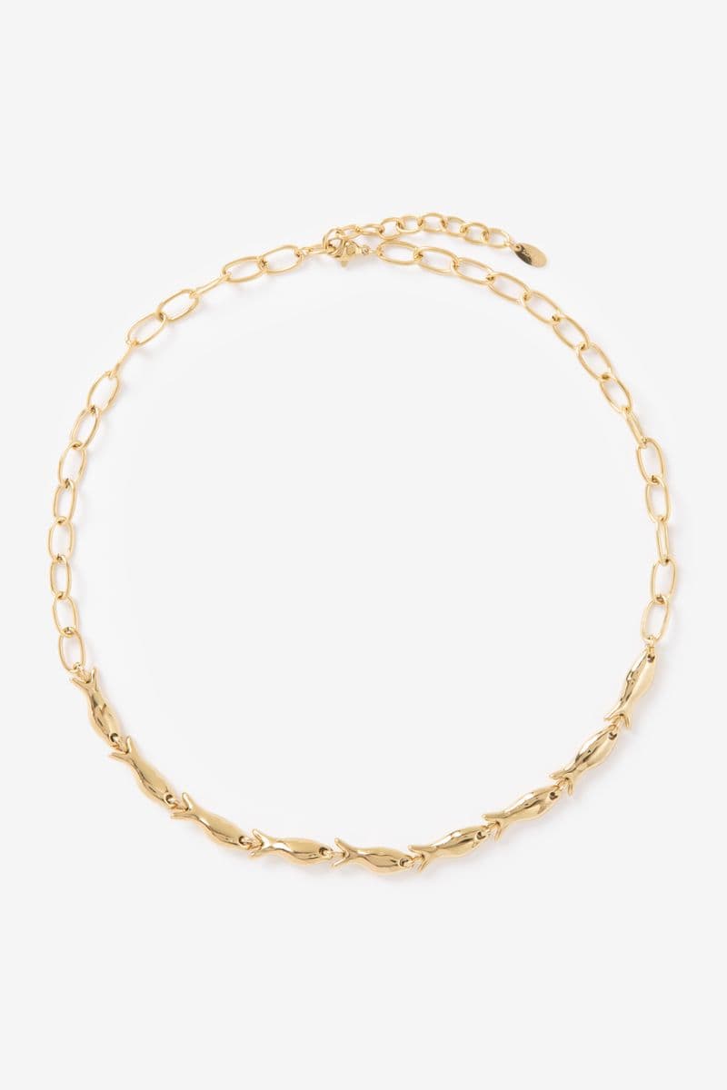 Collier Plaqué Or Avec Poissons