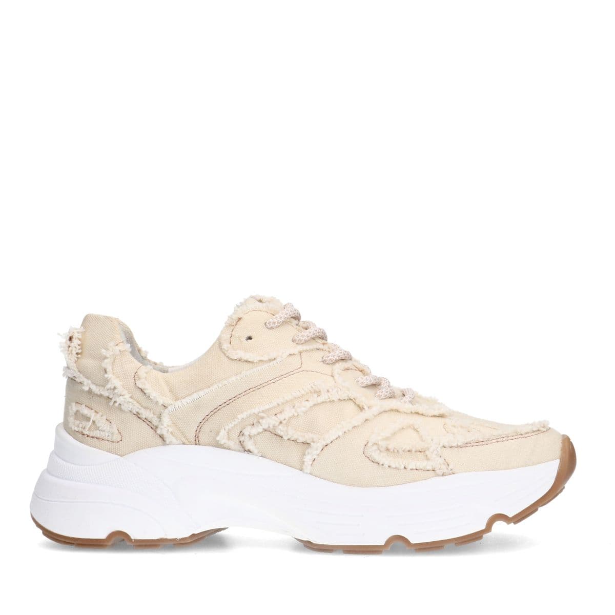 Beige denim sneakers