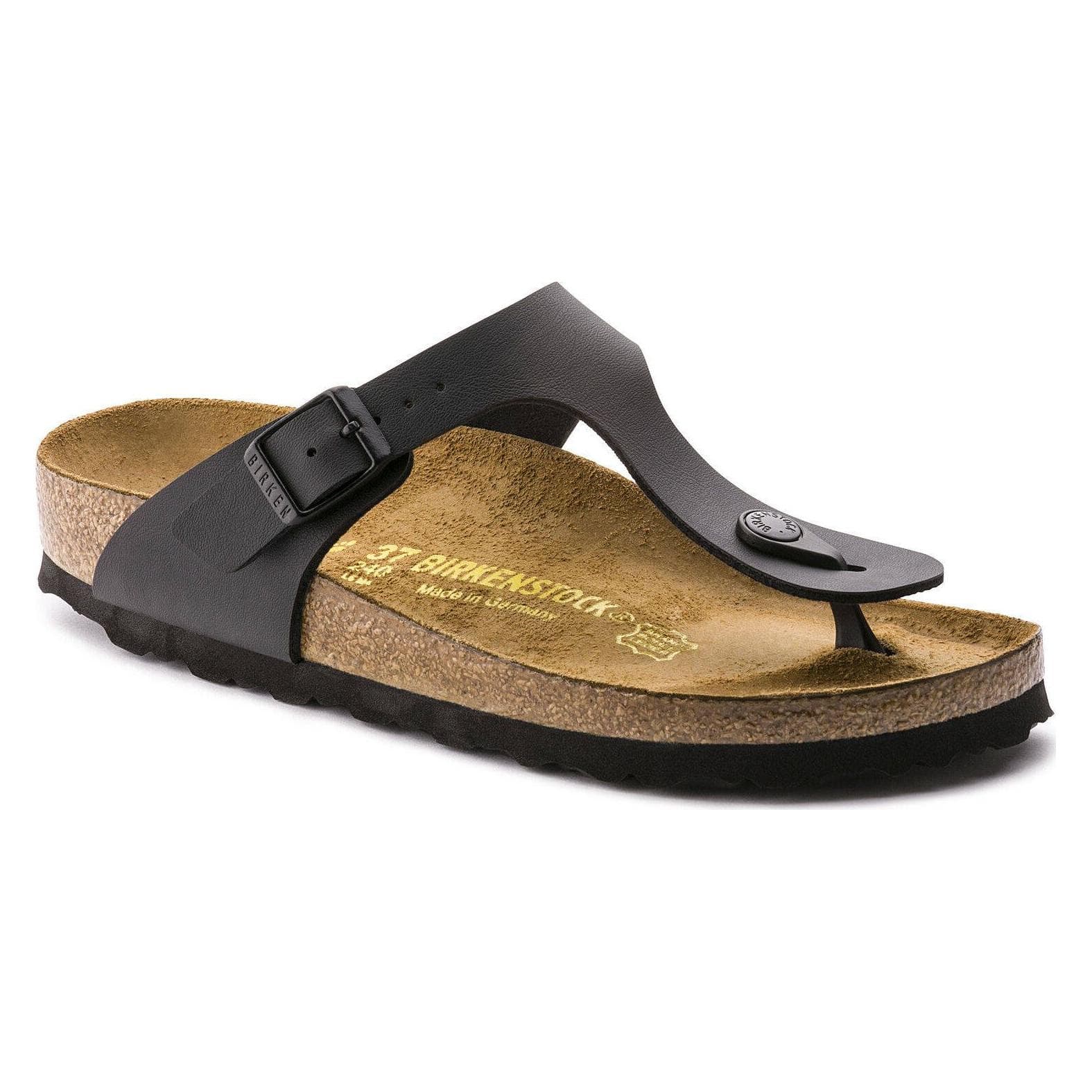 Birkenstock, Unisex, Sandalen, Gizeh Birko-Flor smal, Zwart, (38)