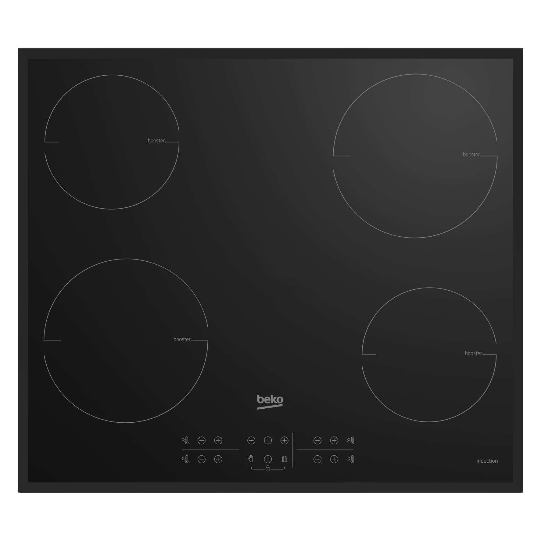 Beko Kookplaat HII64205MTB, Kookplaat, Zwart