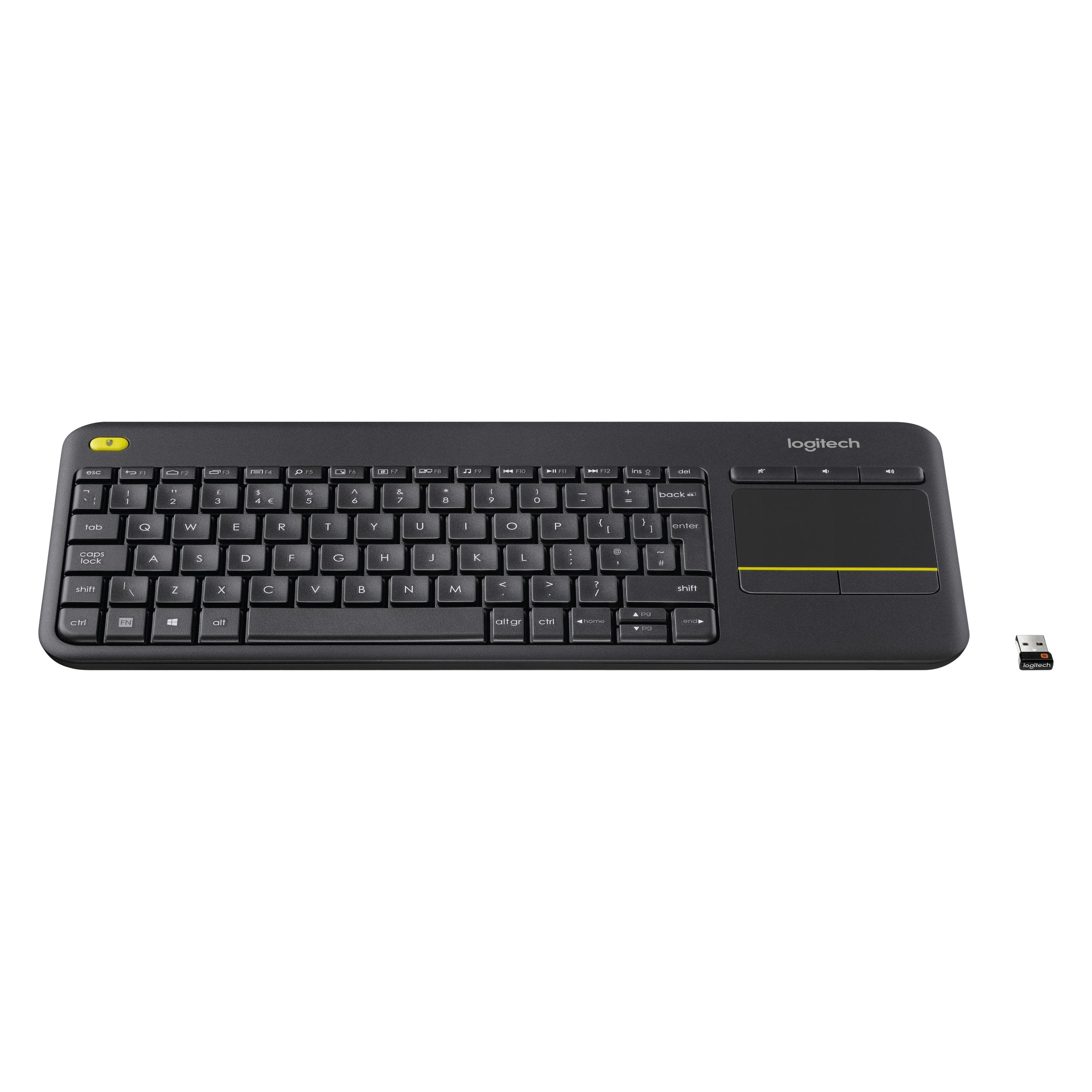 Logitech K400 Plus (FR, Draadloze), Toetsenbord, Grijs