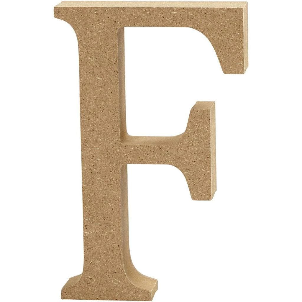 Creativ Company, Houten letters + stoffen letters, Houten letter F