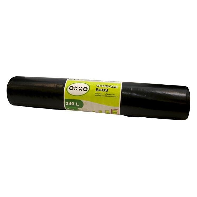 Okko VUILNISZAKKEN 240L 5ST, Afvalzak, Zwart