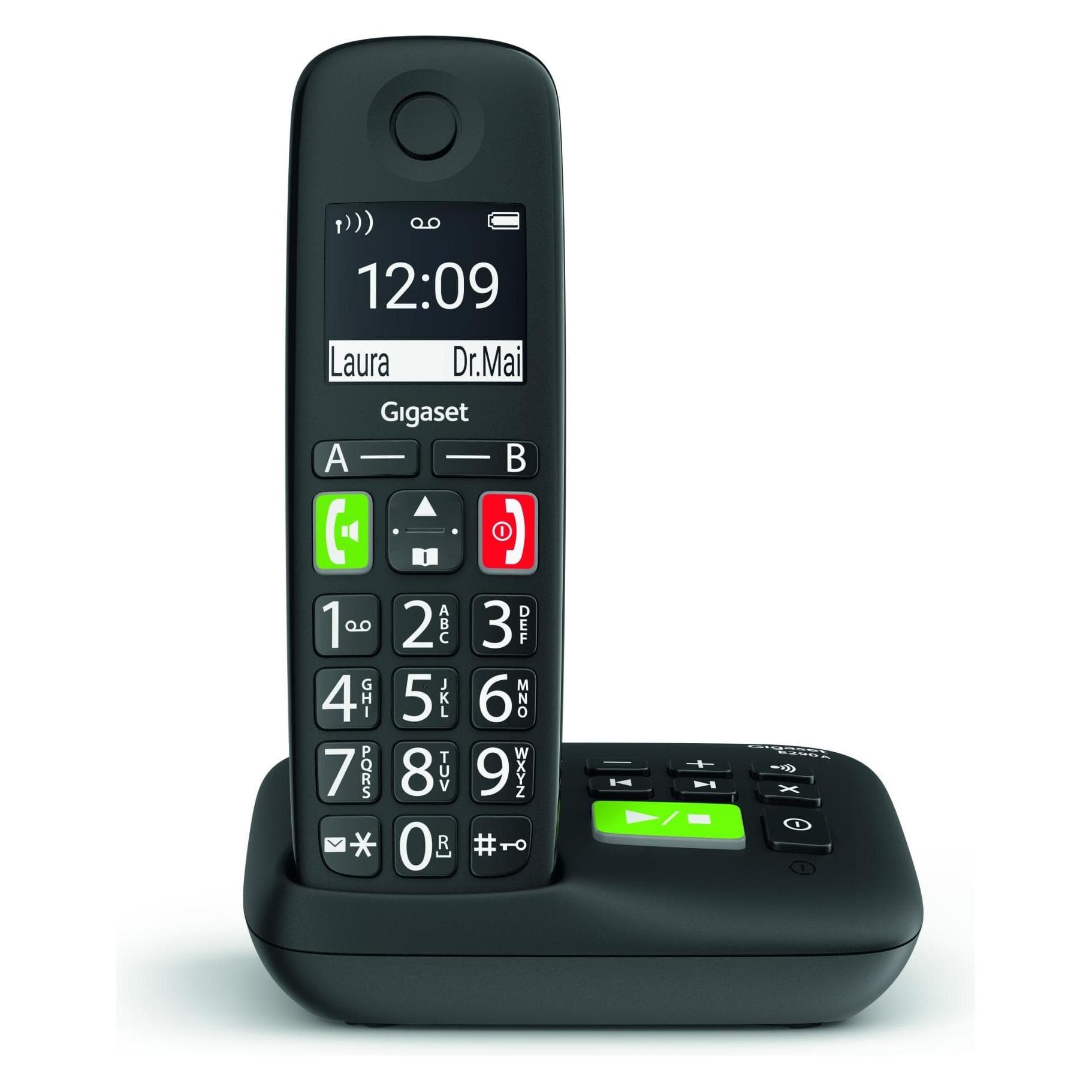 Gigaset E290A (DE versie), Telefoon, Zwart