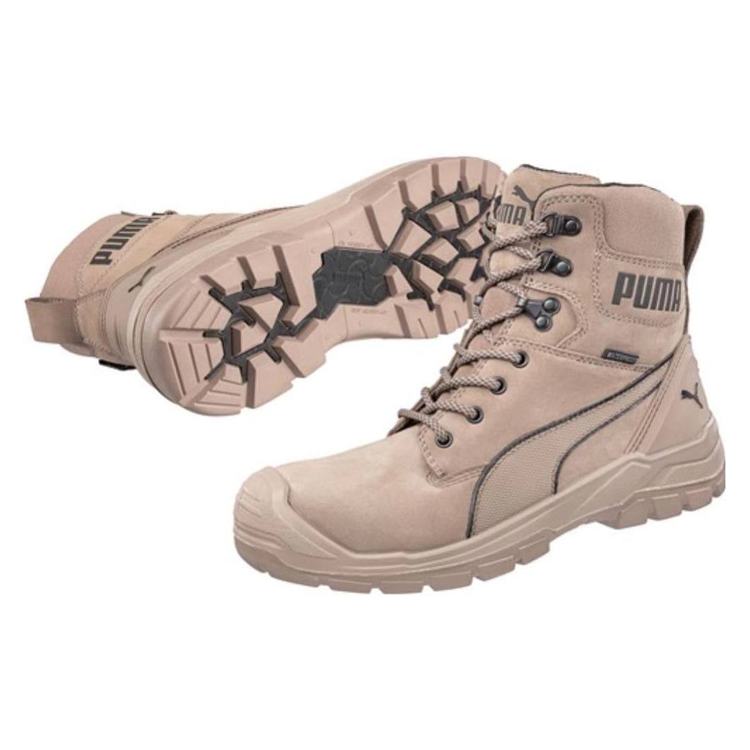 Puma, Werkschoenen, Veiligheidsschoen CONQUEST STONE HIGH maat 44 stone S3 CI HI HRO SRC DIN EN ISO 20345 nubuck leer (S3, 44)